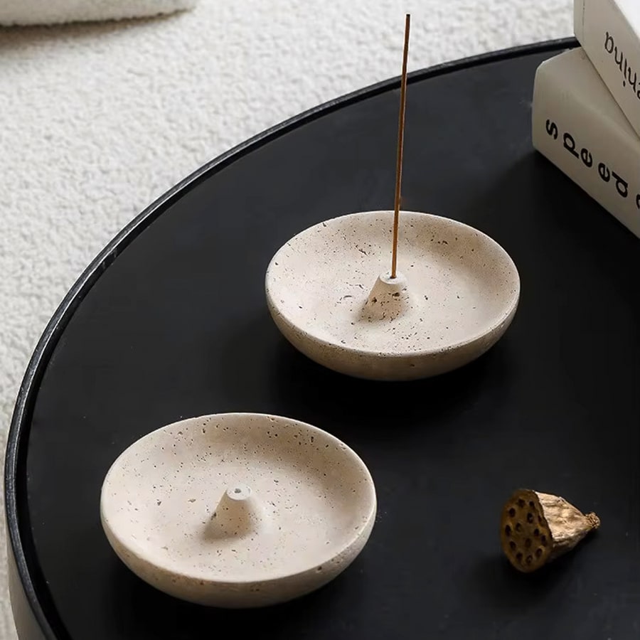 "Elaya" Travertine Incense Holder