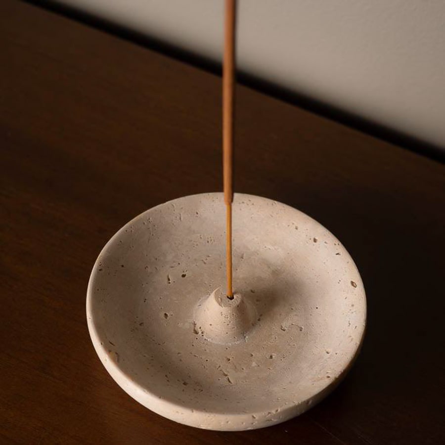 "Elaya" Travertine Incense Holder