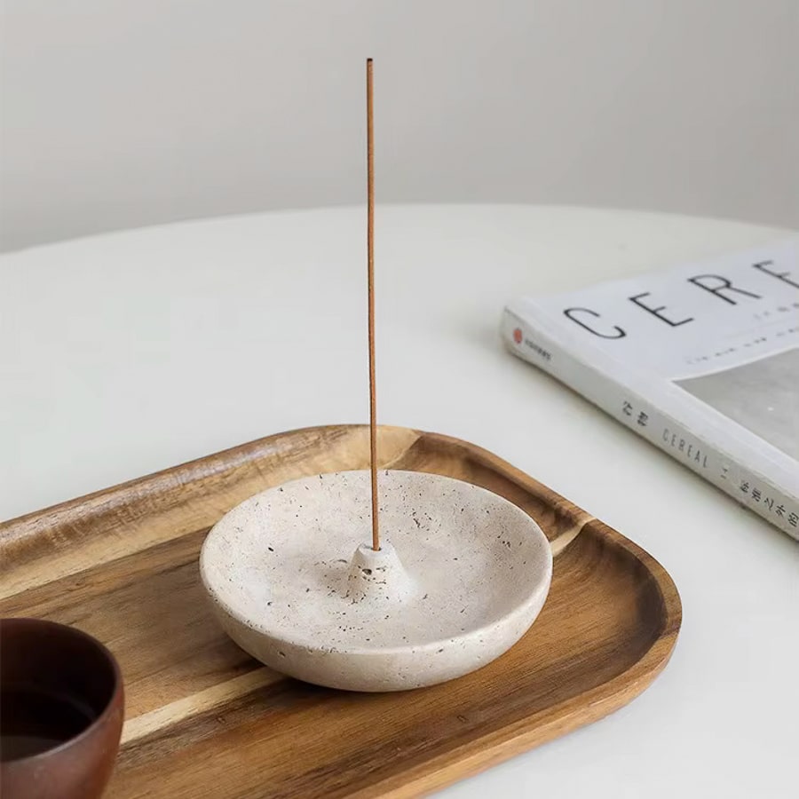 "Elaya" Travertine Incense Holder