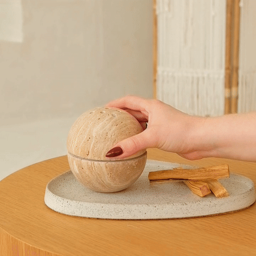 "Serenity" Travertine Sphere