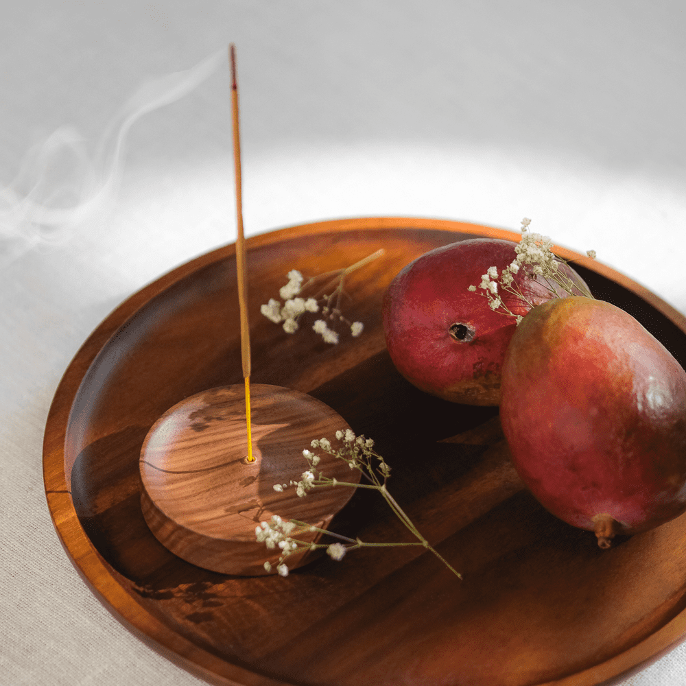 "Moon" Wood Incense Stand