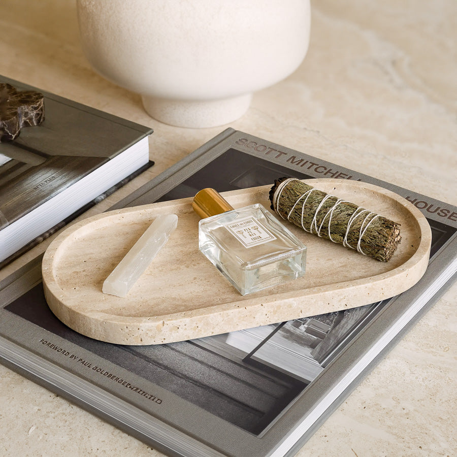 "Vanilla" Travertine Tray