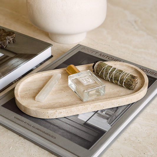 "Vanilla" Travertine Tray