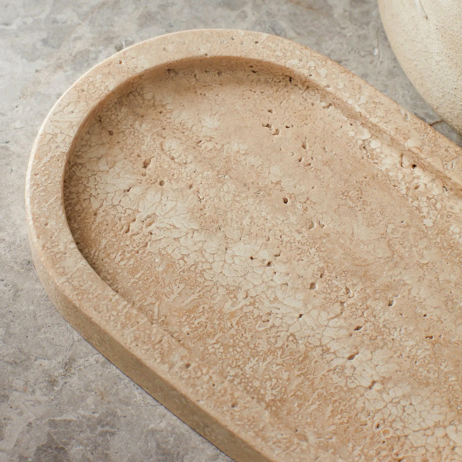 "Vanilla" Travertine Tray