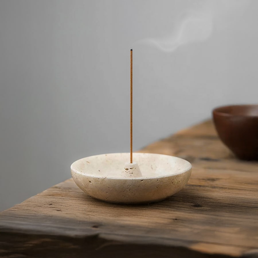 "Elaya" Travertine Incense Holder