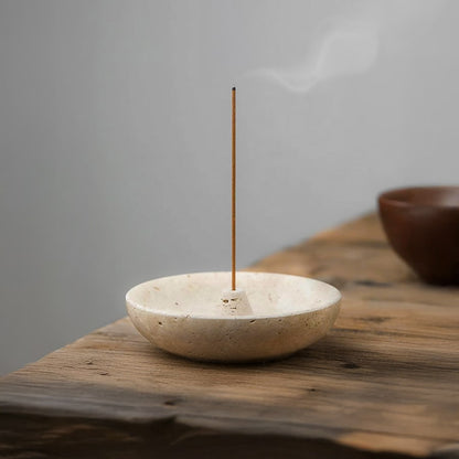 "Elaya" Travertine Incense Holder