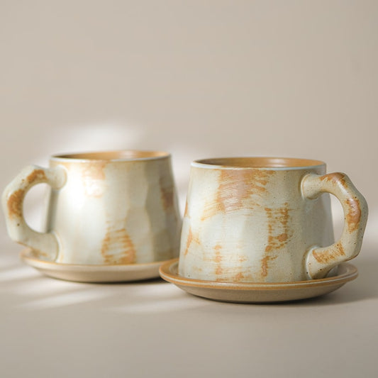 "Fleur" Mugs with Saucers