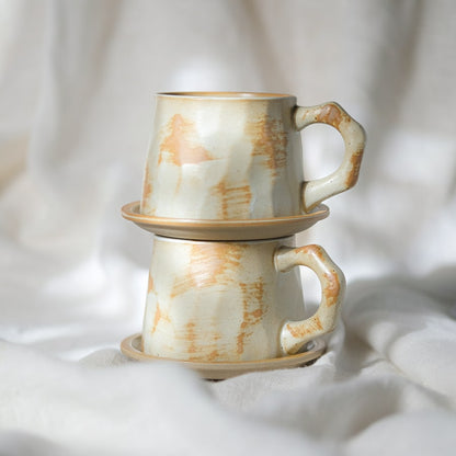 "Fleur" Mugs with Saucers