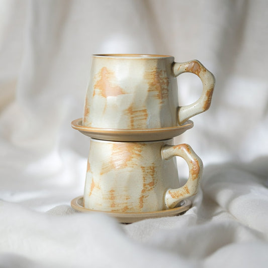 "Fleur" Mugs with Saucers
