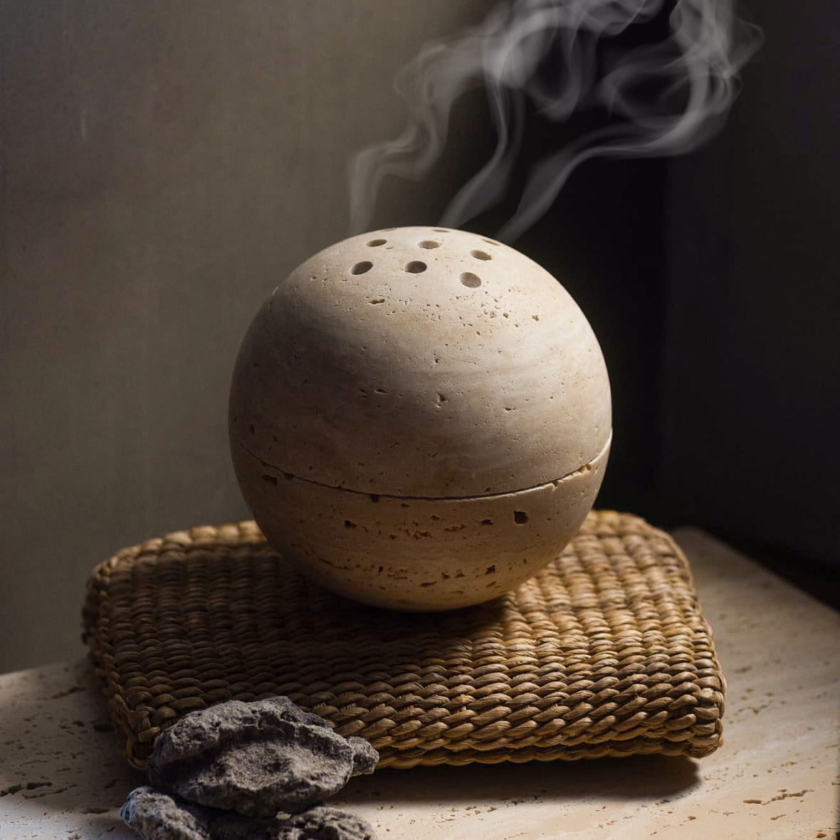 "Serenity" Travertine Sphere