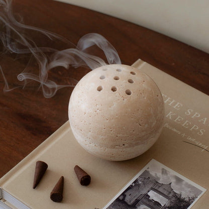 Incense Holder in Travertine - Serenity