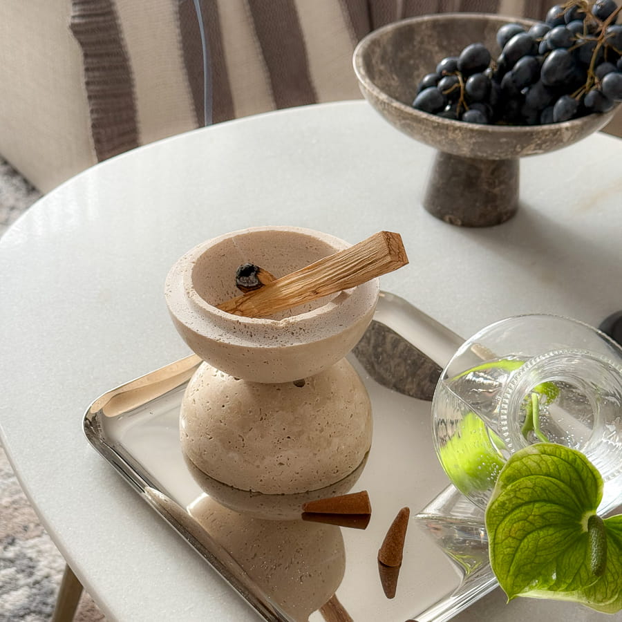 Incense Holder in Travertine - Serenity