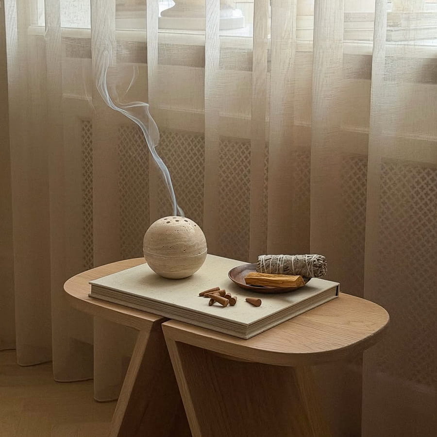 Incense Holder in Travertine - Serenity