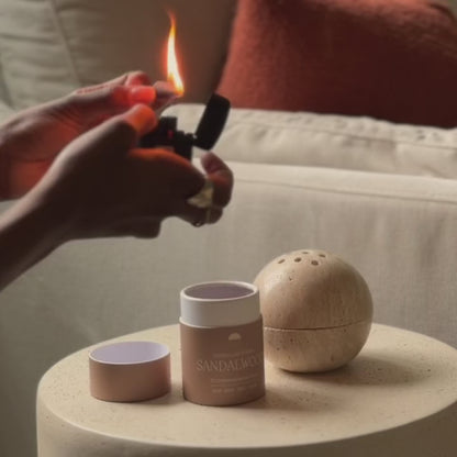 Incense Holder in Travertine - Serenity